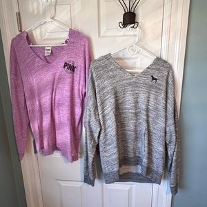 2 Medium VS Pink hoodie Sweatshirts
